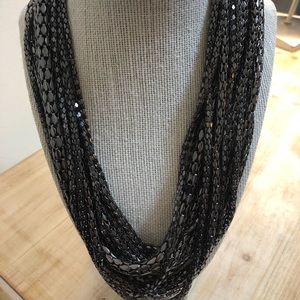 Custom made metallic necklace and earrings